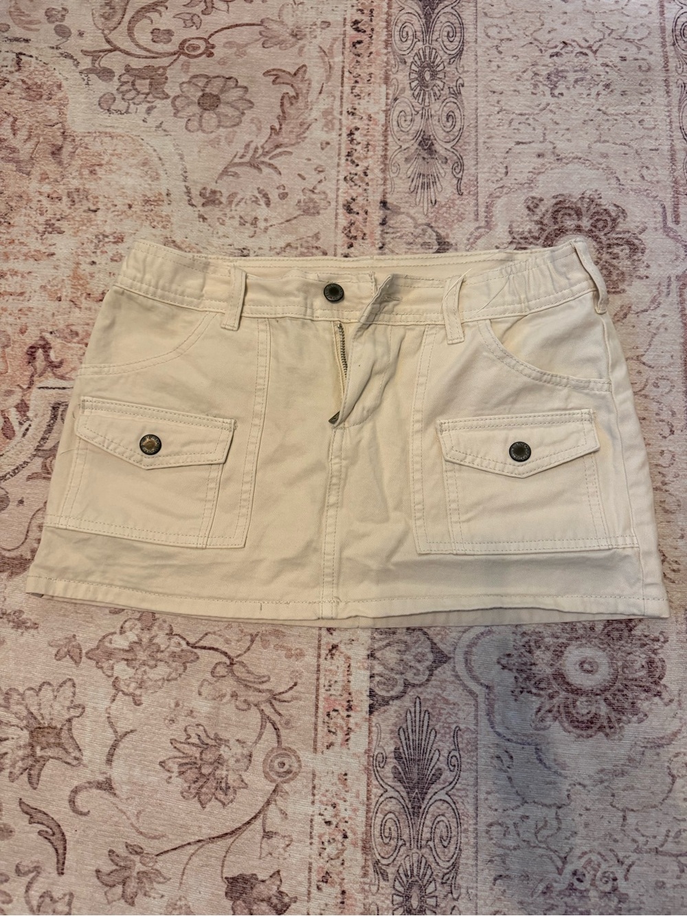 Lucky Brand Cream Cargo Pocket Mini Skirt